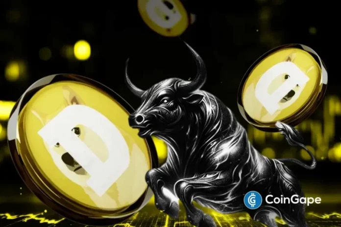 Dogecoin price climbed above the $0.11 mark, extending a steady bullish trend in recent sessions. The top meme coin has increased by 12% in the last week, which shows renewed optimism in the market. The analysts observe that there is a bullish pennant pattern emerging and that MACD indicators are suggesting that the momentum is
The post <a href="https://coingape.com/markets/dogecoin-price-outlook-is-a-10-move-coming-as-bullish-pennant-forms-and-macd-signals-bulls/">Dogecoin Price Outlook: Is a 10% Move Coming as Bullish Pennant Forms and MACD Signals Bulls?</a> appeared first on <a href="https://coingape.com/">CoinGape</a>.