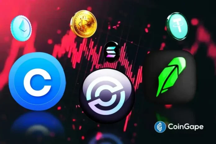 Crypto Stock investors faced renewed pressure Thursday as Bitcoin slid sharply below the $70,000 threshold. The decline followed the Federal Reserve’s latest policy decision to hold benchmark interest rates steady. Broader financial markets reacted negatively to the announcement. Rising geopolitical tensions and stubborn inflation concerns added to the uneasy mood across both cryptocurrency and equity
The post <a href="https://coingape.com/markets/crypto-stock-to-watch-as-bitcoin-price-crashed-below-70k-crcl-coin-mstr-hood/">Crypto Stock to Watch As Bitcoin Price Crashed Below $70k; CRCL, COIN, MSTR, HOOD</a> appeared first on <a href="https://coingape.com/">CoinGape</a>.